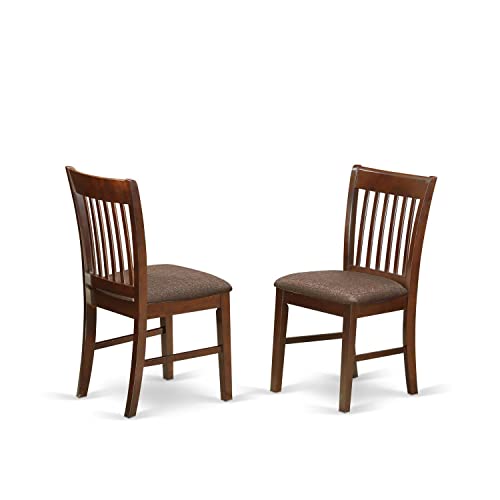 East West Furniture Eden 3 Piece Set Contains a Round Dining Table with Pedestal and 2 Kitchen Chairs, 30x30 Inch, ESNF3-OAK-W