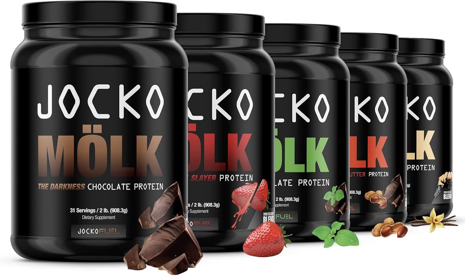 Jocko Mölk Protein Powder (Chocolate) - Keto, Probiotics, Grass Fed Whey, Digestive Enzymes, Amino Acids, Sugar Free Monk Fruit Blend - Supports Muscle Recovery and Growth - 31 Servings Pack of 2