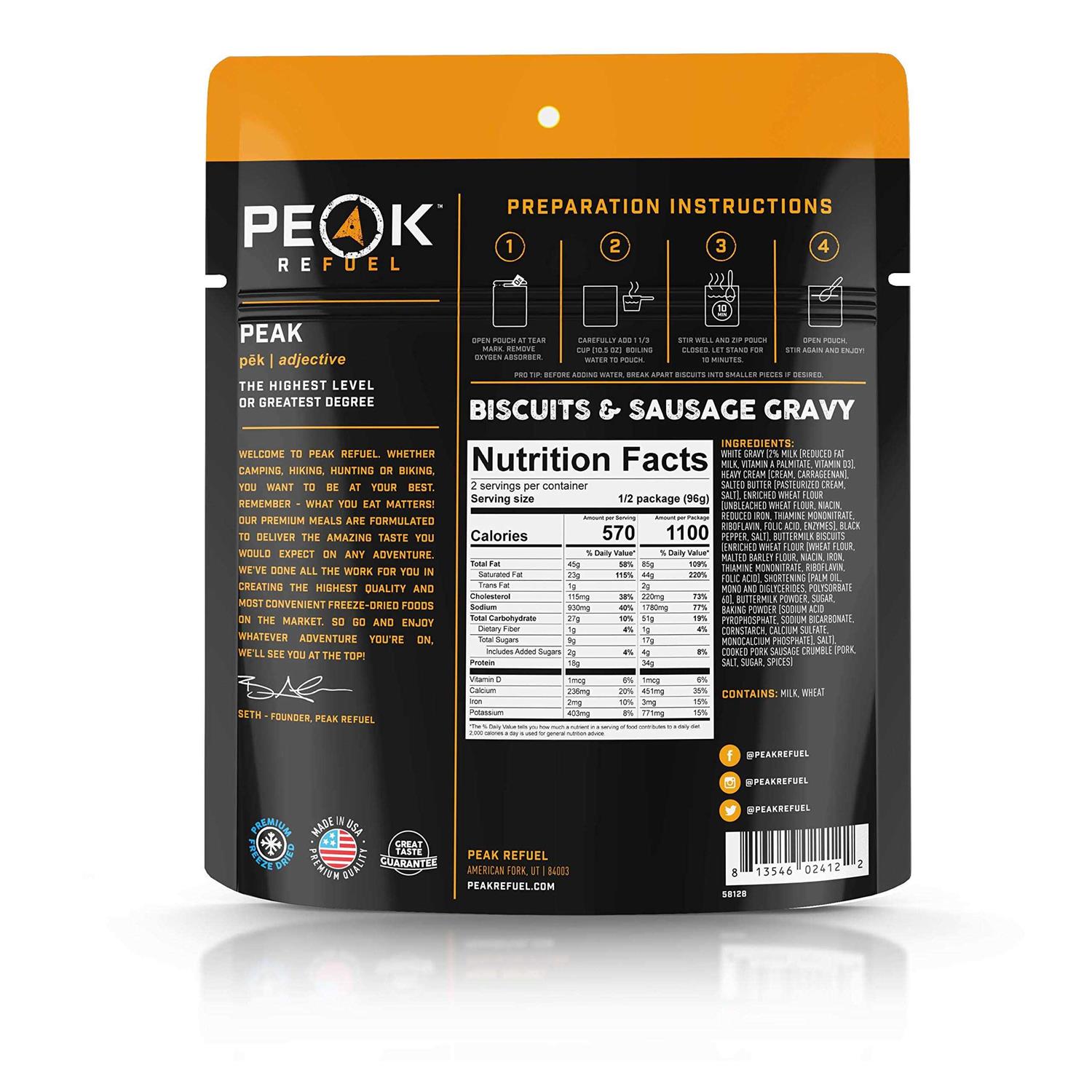 Peak Refuel Biscuits &amp; Sausage Gravy - Pet Supplies online store