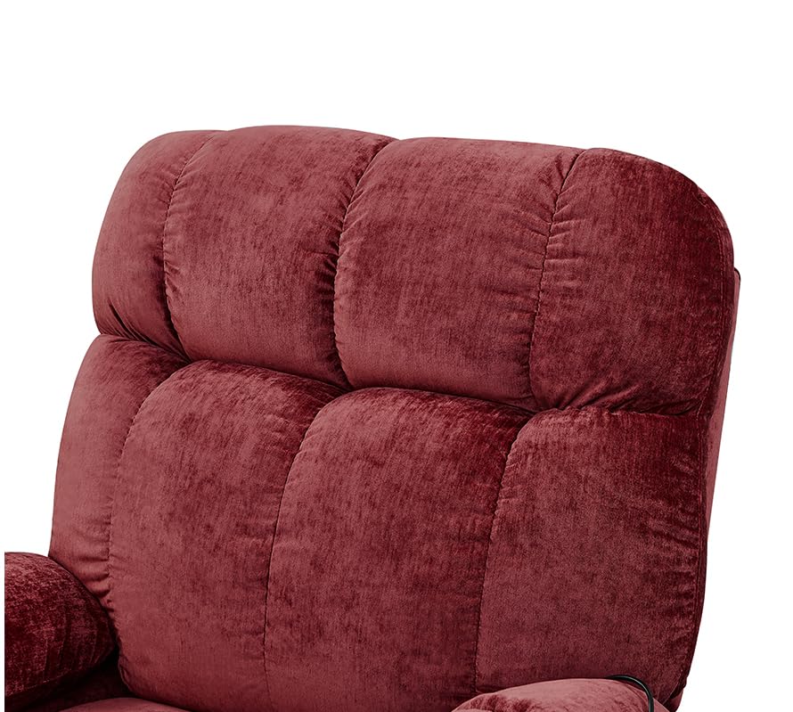 Large Power Lift Recliner Chair with with Heat and Massage for Elderly, Electric Reclining Chair Overstuffed Wide Recliners, Infinite Position Lay Flat 180° Recliner (Dark Brown)