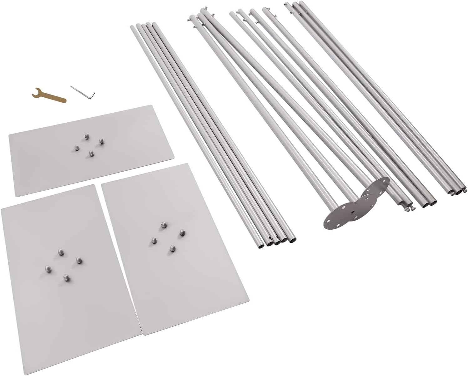 10 x 20ft Pipe and Drape Backdrop Stand Kit, Heavy Duty Stand with Metal Steel Base Adjustable Photography Background Frame for Parties, Photo Video Studio, Wedding