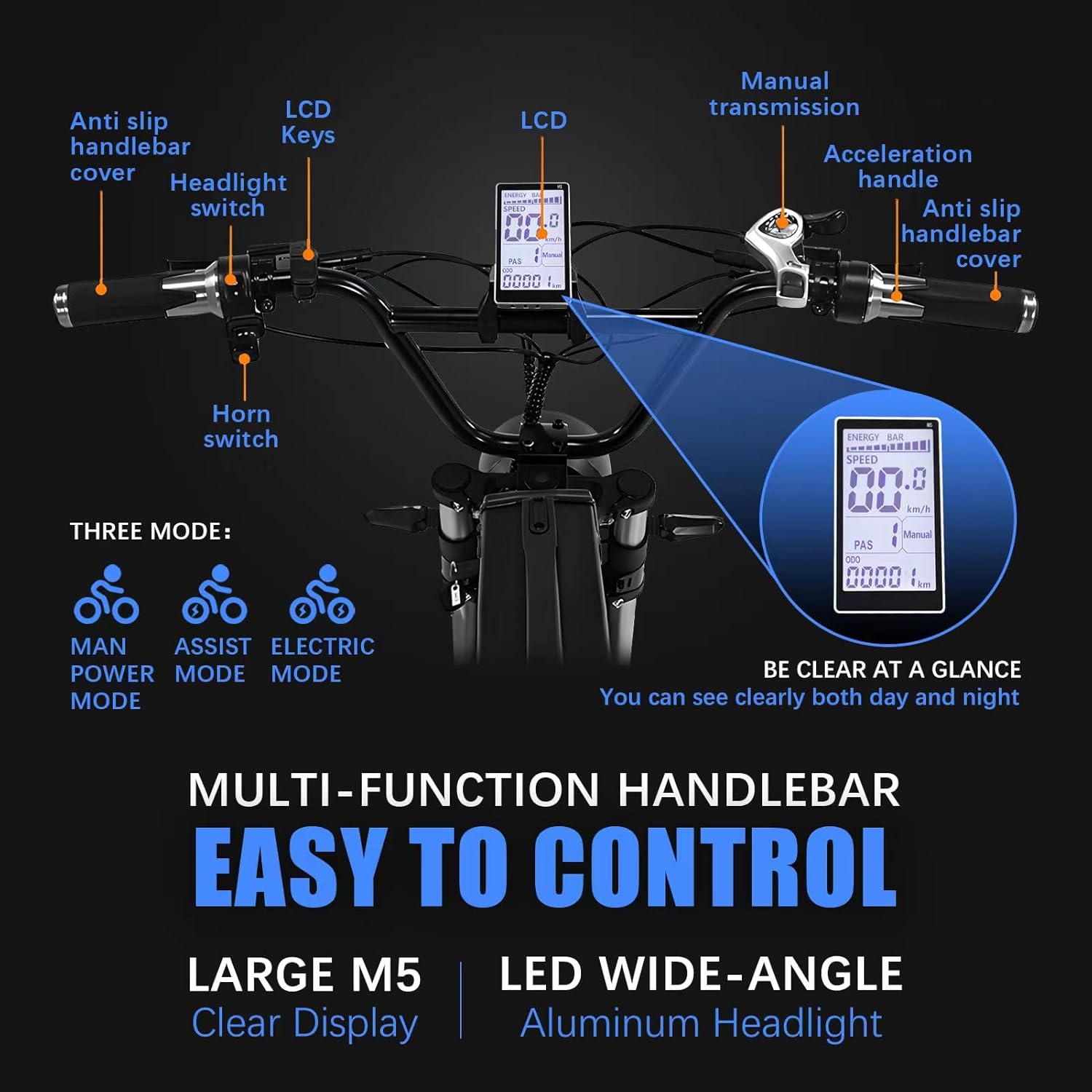 2000W Electric Bike for Adults,35MPH AWD Dual Motor Electric Mountain Bike,48V23Ah Removable Battery,26" Fat tire Electric Bicycles,with Suspension Fork,21 Speed Gears