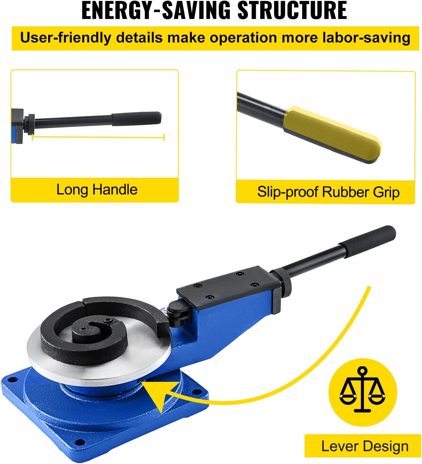 Happybuy Metal Scroll Bender SBG-30, High-Hardened Steel Scroll Bender With 3 Scroll Bender Tools, Universal Metal Rod Bender For Steel Brass Cooper Aluminum