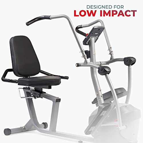 Sunny Health & Fitness Smart Recumbent Bike, Full-Body Home Training with Arm/Leg Exercisers, Indoor Cycling Workout Machine Plus Adjustable Seat & Bulit-in Pulse Sensors, Free SunnyFit App Connection