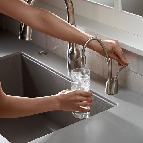 InSinkErator Contemporary Instant Hot and Cold Water Dispenser Faucet, Satin Nickel, F-HC1100SN