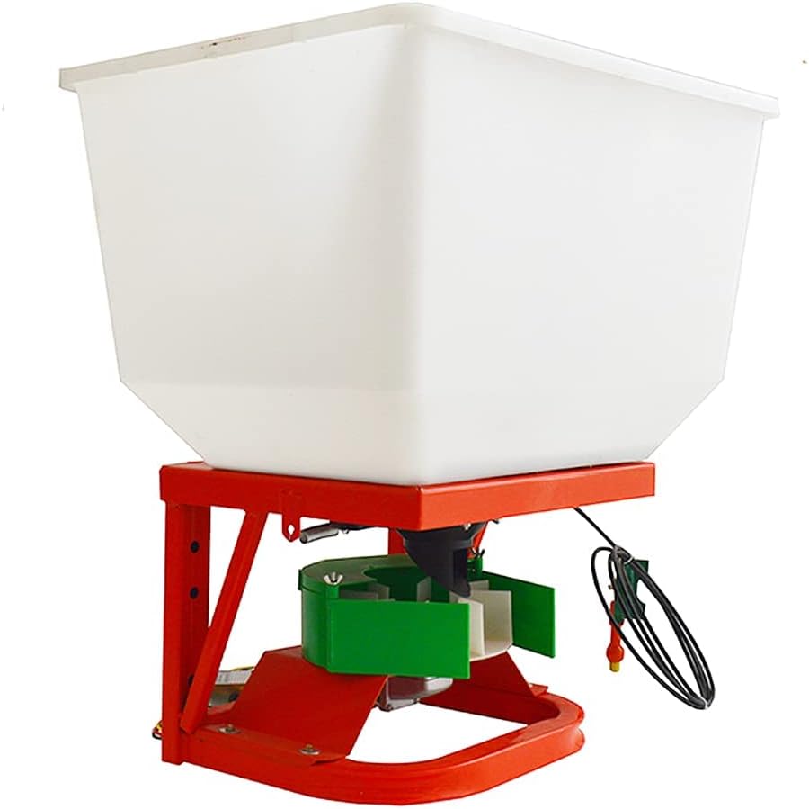 INTBUYING ATV/UTV Broadcaster Spreader 265lbs Tractor Seed and Fertilizer Broadcast Spreader Garden Spreader All-Purpose Variable Speed Fertilizer Hopper 12V/24V Dry Material Broadcast Spreader