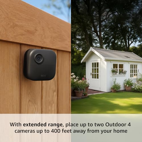 Blink Outdoor 4 XR (newest model) – two-year battery wireless camera with 4x security coverage, 1000 ft open-air range or 400 ft with typical use — 2 camera system