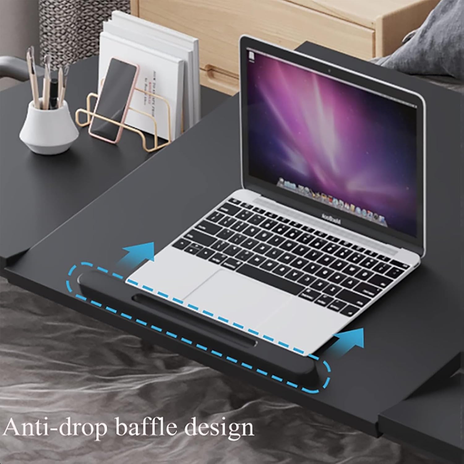 Over-Bed Tables, with Wheels Height and Length Adjustable Rolling Mobile Laptop Cart Desk for Home and Hospital Use