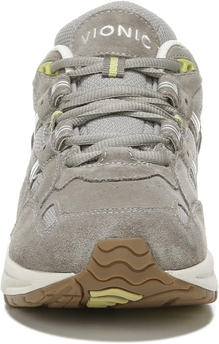 Vionic Women’s Classic Walker Comfort Sneaker- Walking Shoes That Include an Orthotic Insole providing Cushioning and Arch Support Stone Suede 5 Medium