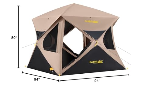 FanttikOutdoor Alpha C4 Ultra Camping Tent 4 Person Pop Up Instant Cabin Setup in 60 Seconds Portable Hub Tent with Rainfly & Windproof for Outdoor Camping & Overlanding