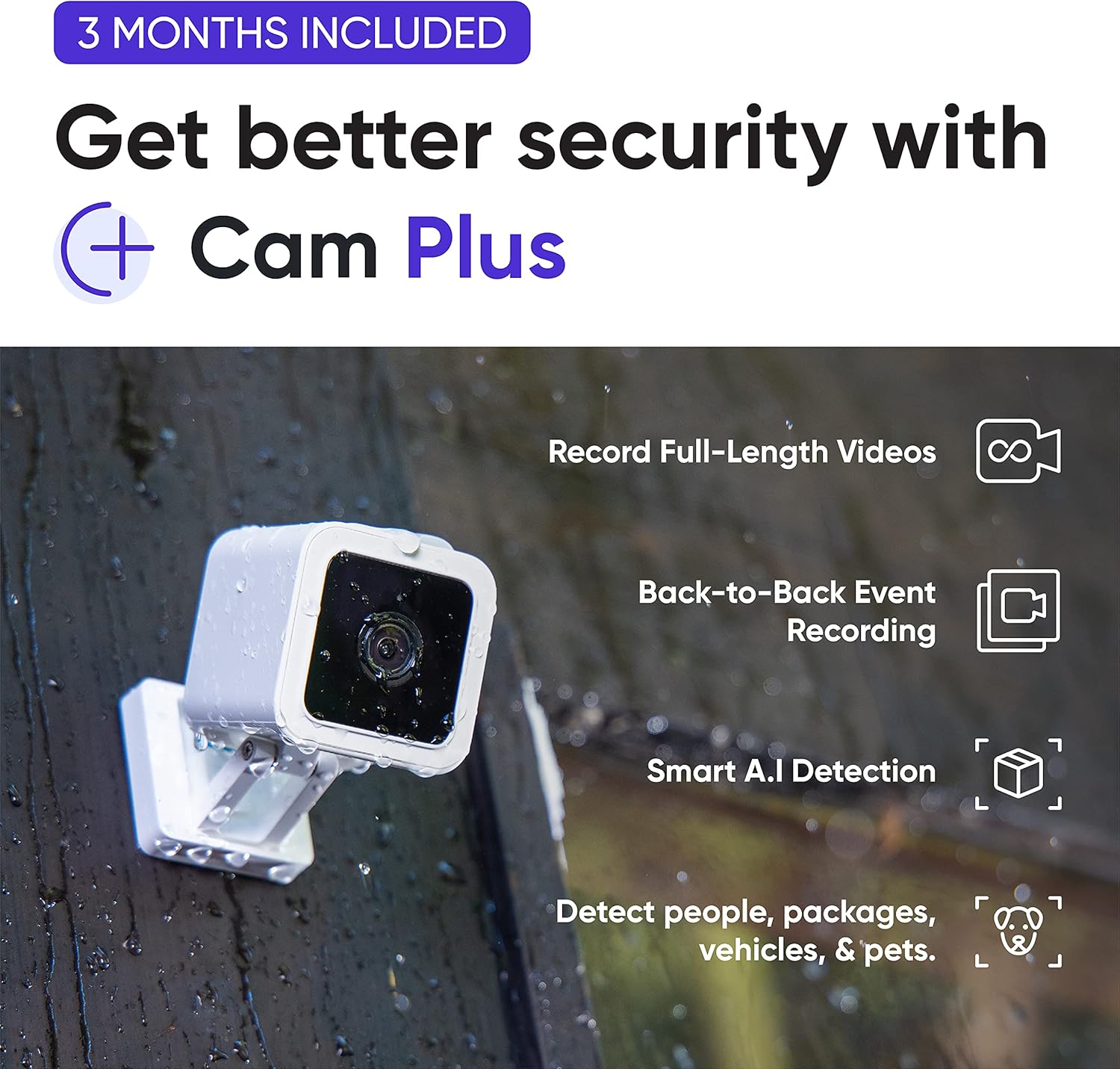 Wyze Cam v3 with Color Night Vision, 1080p HD Indoor/Outdoor Video Camera, 2-Way Audio, Compatible with Alexa, Google Assistant, and IFTTT, 2-Pack