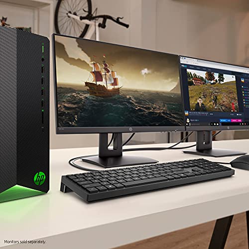 HP Pavilion Gaming Desktop, AMD Radeon RX 5500, AMD Ryzen 5 5600G Processor, 16 GB RAM, 1TB SSD, Windows 11 Home, 9 USB Ports, Keyboard and Mouse Combo, Pre-Built PC Tower, Black
