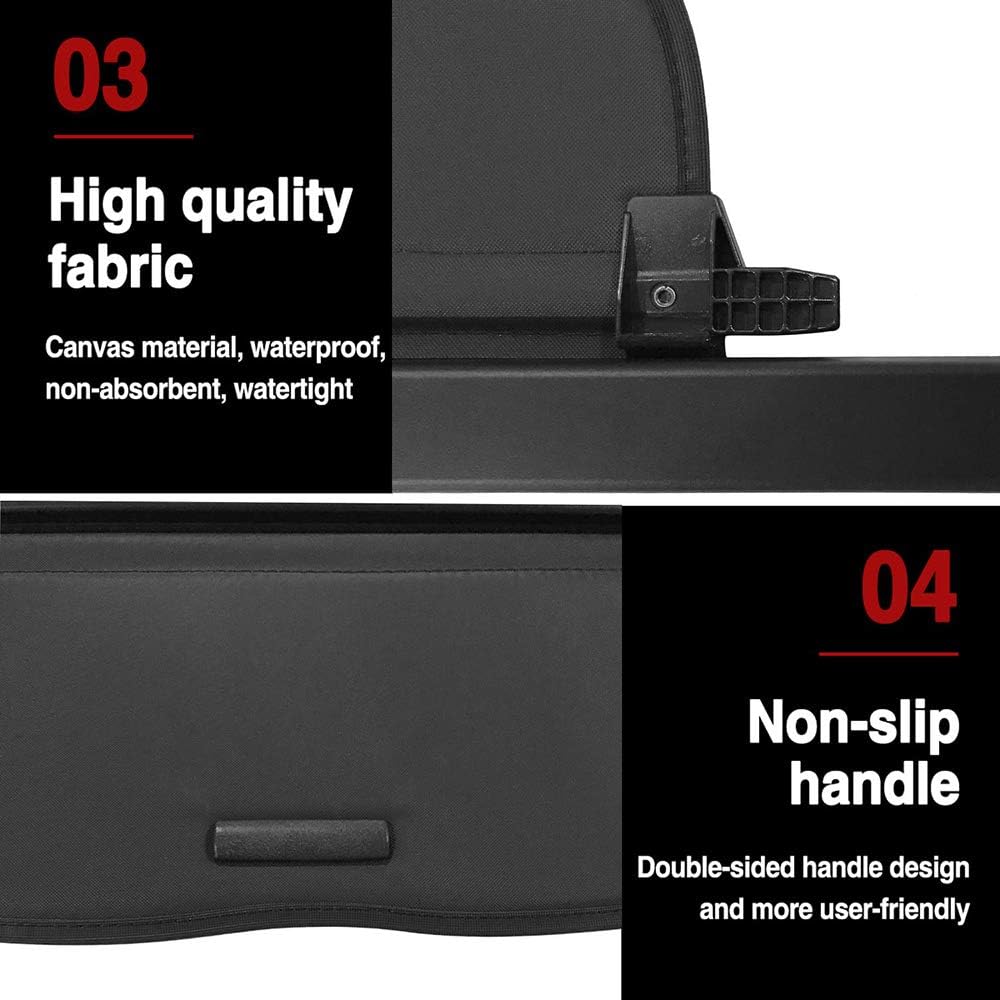 Cargo Cover Replacement for 2017 2018 2019 2020 2021 Honda CRV Rear Trunk Cover Retractable Security Cover Shielding Shade Black