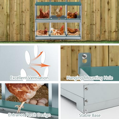 3-Tier Large Wooden Chicken Coop for 8-10 Chickens,Outdoor Walk-in Chicken Coop House with Run&Nesting Boxes,Hen House Poultry Pet Habitat Hutch Cage W/Pull Out Trays&Wire Fencing(95"×80"×83")