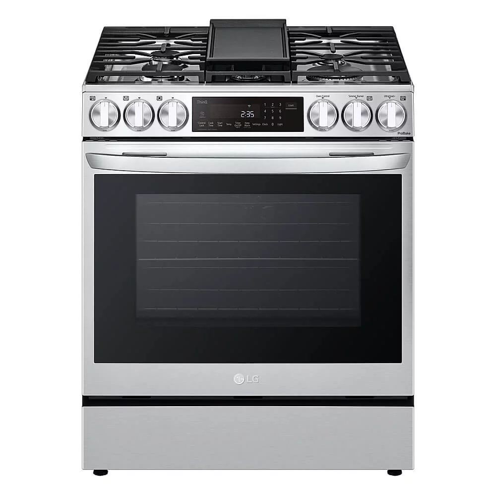 Lg Lsdl6336 30" Wide 6.3 Cu. Ft. Slide In Smart Dual Fuel Range - Stainless Steel