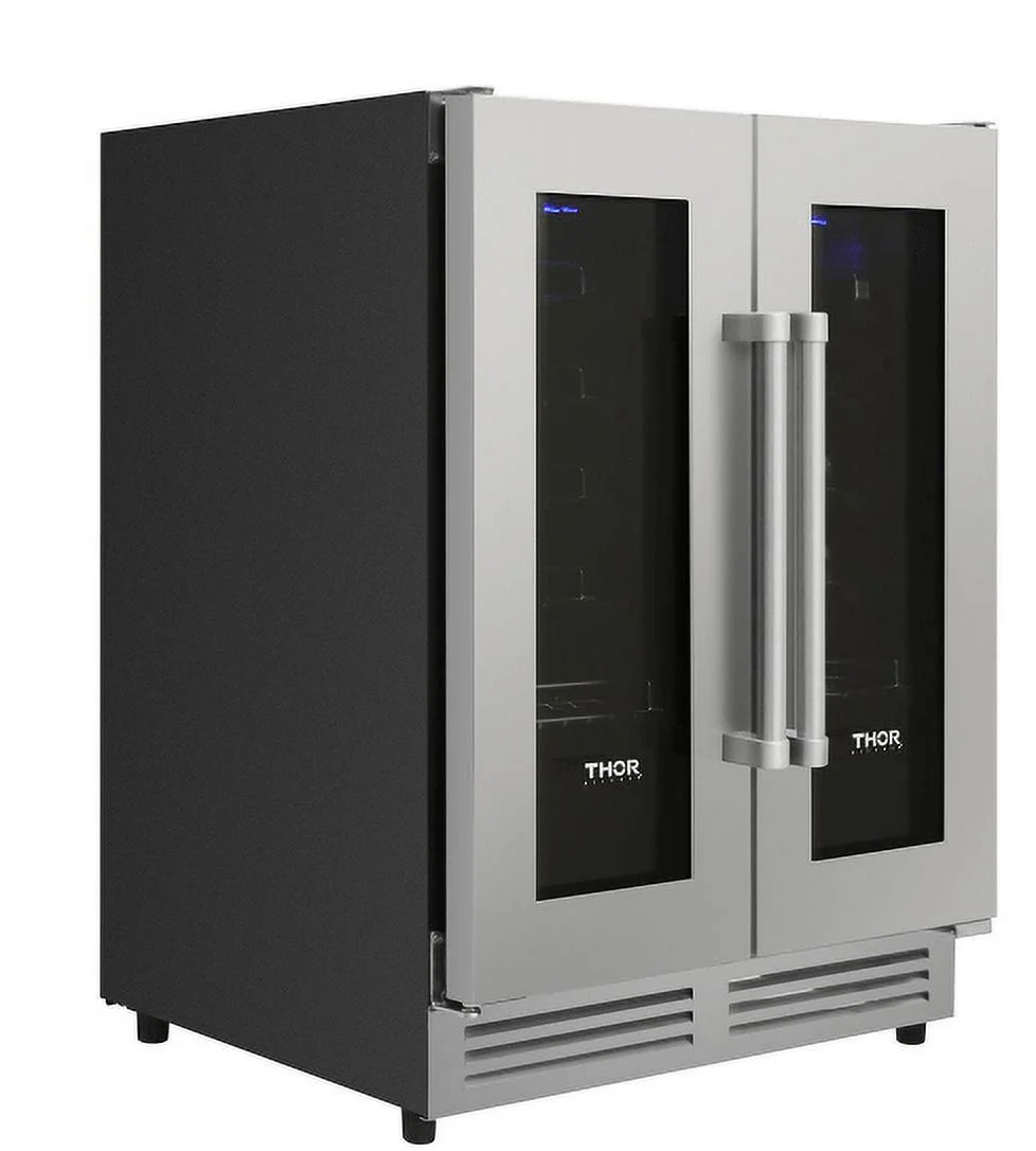 Thor Kitchen Twc2402 42 Bottle Dual Zone French Door Built-In Wine Cooler - Stainless