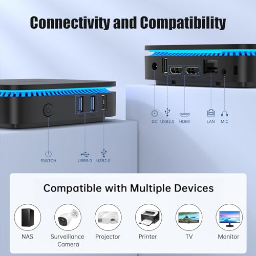 KAMRUI Mini PC, AK1 Plus, 12th Gen N95 Processor (Up to 3.4GHz), Mini Desktop Computers 16GB DDR4 1TB SSD Support 4K UHD, LAN, WiFi/BT 4.2, Micro Tower for Business, Office, Home Server