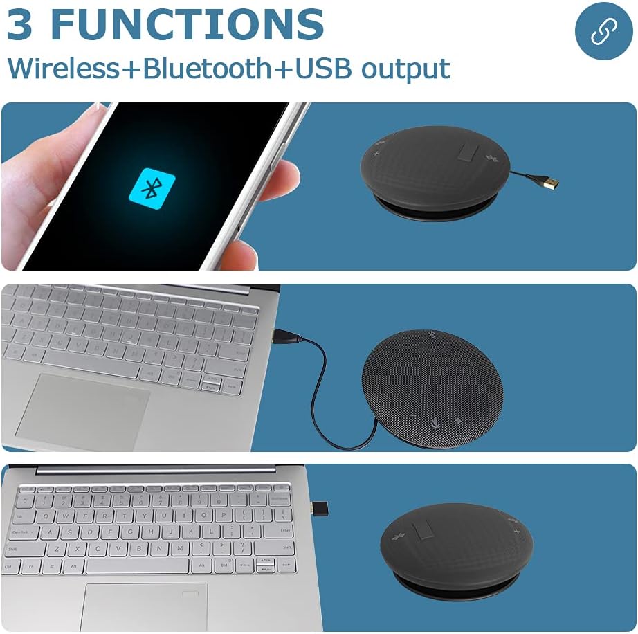 Runpu Video Conference System Bundle =2.4G Wireless Conference Speaker+HD1080P Conference Room Camera for Business Meeting Room