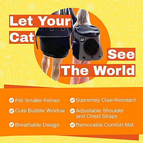 Fat Cat Backpack Carrier - Airline Approved Cat Carrier with Space Capsule Bubble for for Small Cats, Kitten - Premium Stray Cat Carrier Backpack for Outdoor, Travel, Hiking, Pet Supplies