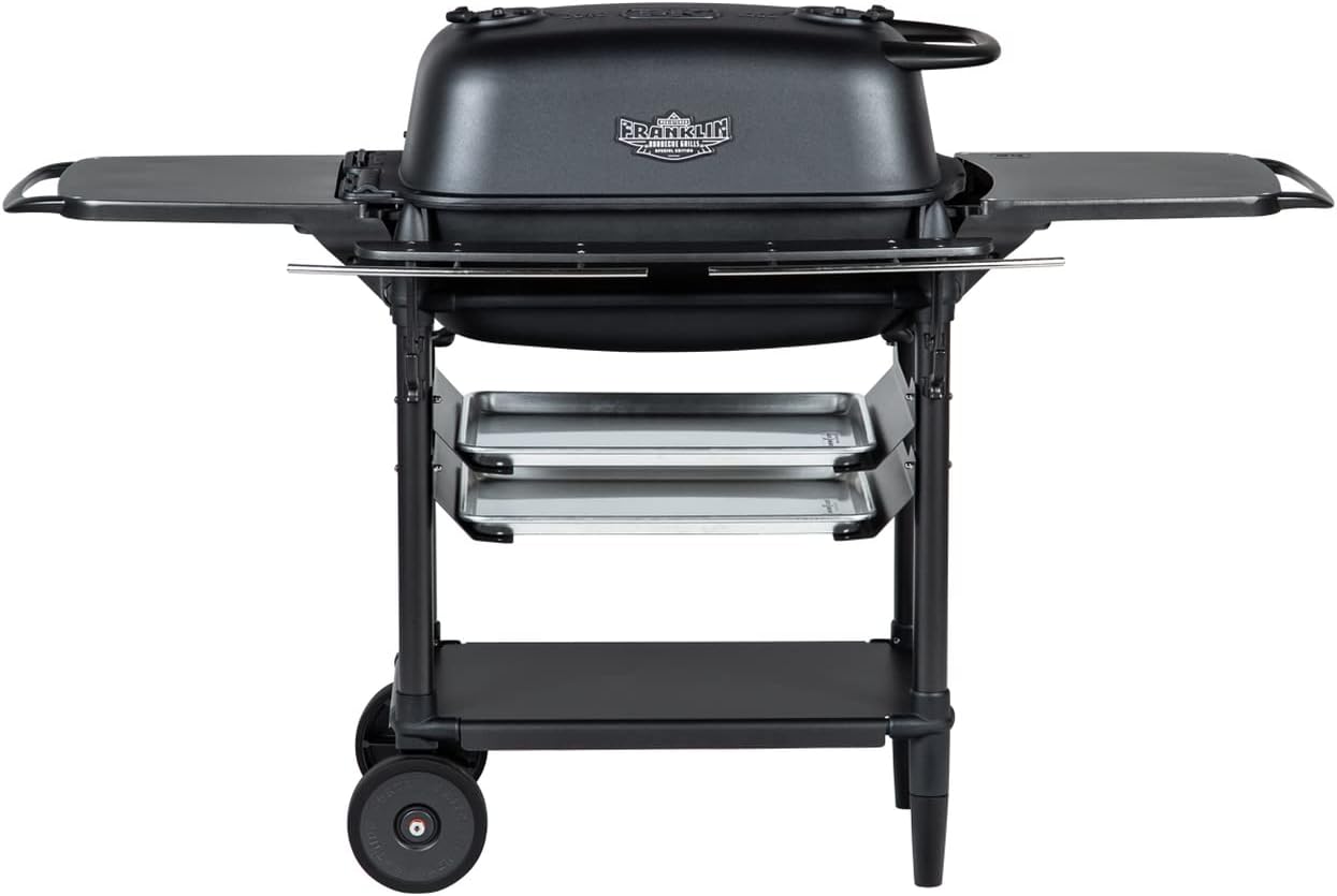 PK Grills BBQ Grill and Smoker Charcoal Grill Portable for Outdoor Barbeque Grilling Camping, Backyard, Patio, Cast Aluminium Grills, Teal, PK Aaron Franklin Addition