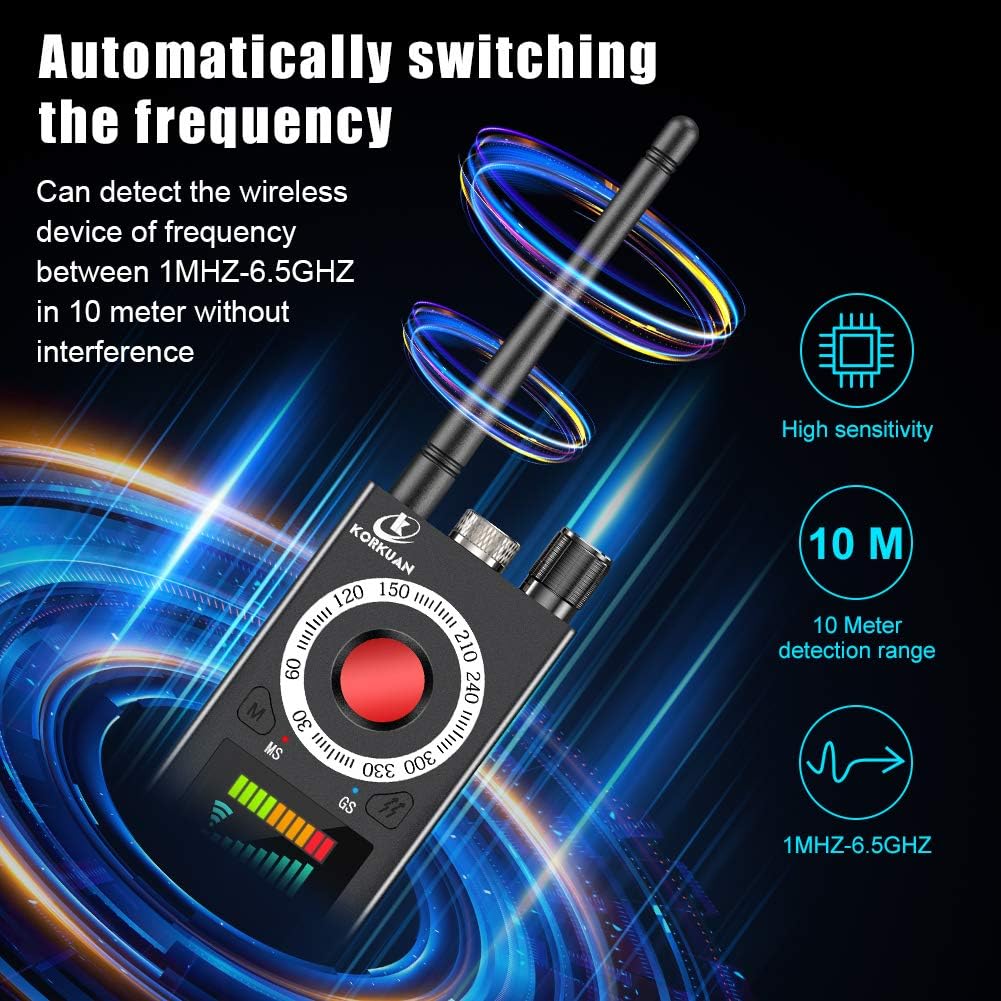 Anti Spy Detector, RF Detector & Camera Finder, Bug Detector, Upgraded RF Signal Detector, LNYOSN GSM Tracking Device for Wireless Audio Bug Hidden Camera Detector Pack of 2