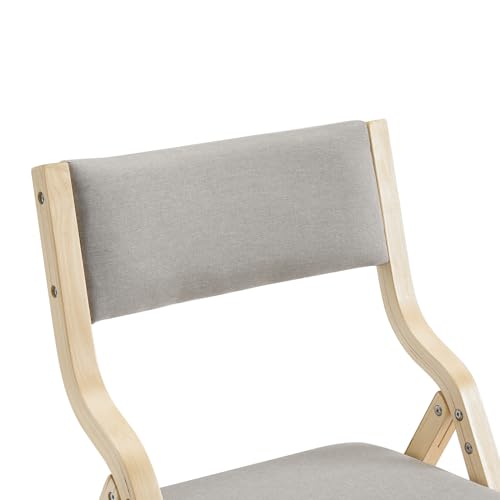 Wooden Padded Folding Chairs 2 Pack, Portable Folding Chairs with Cushions for Guests, Ideal for Kitchen Wedding Party Event