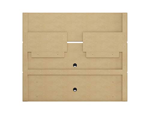 Manhattan Comfort Vernon 62.99 Floating Wall Entertainment Center in Off White and Cinnamon