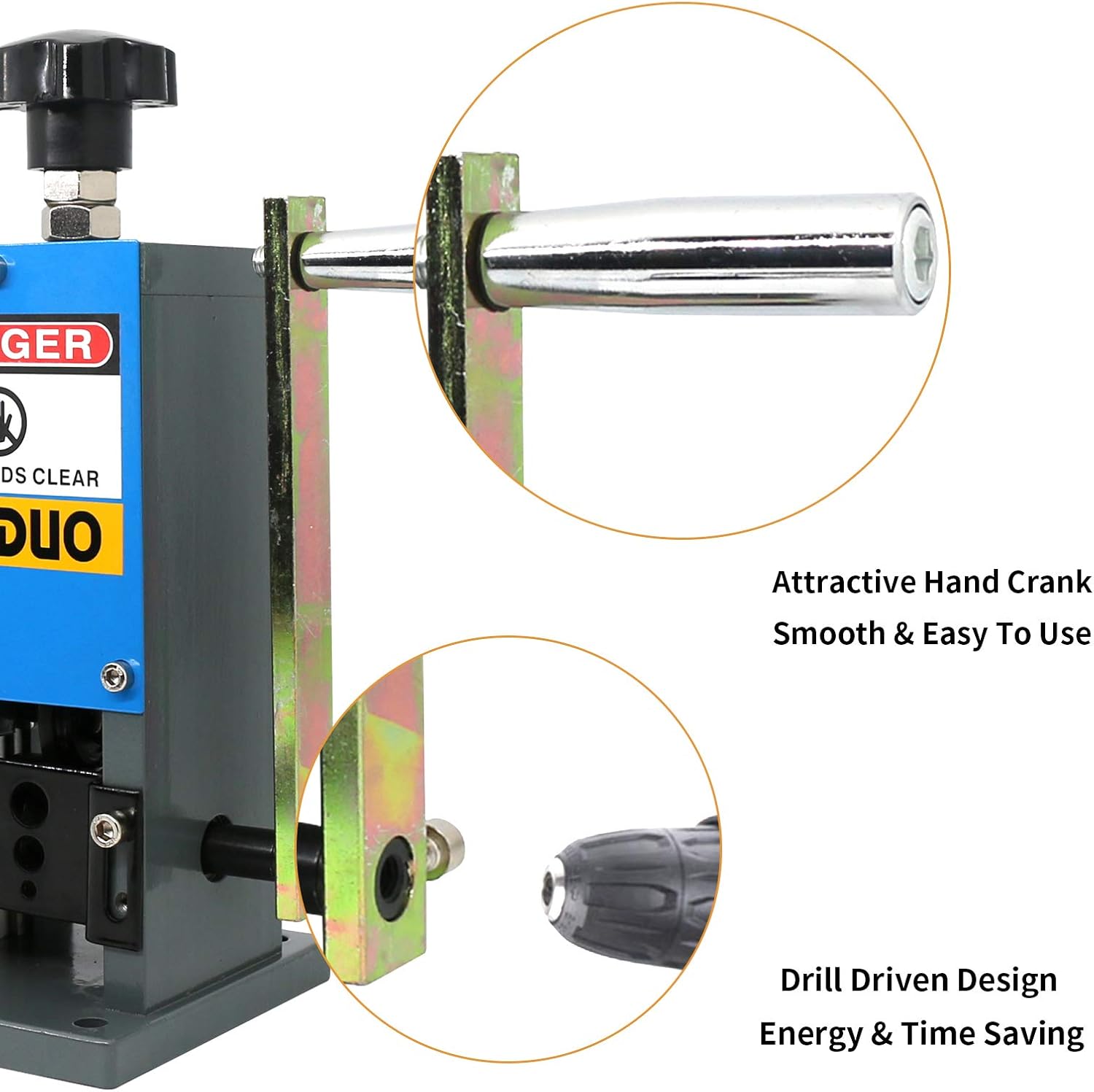 SENDUO Manual Wire Stripping Machine Speed 50FT/MIN Wire Stripper Machine Wire Gauge Range 0.06-1inch Portable Copper Wire Peeler Machine for Scrap Copper Wire Cable Stripping