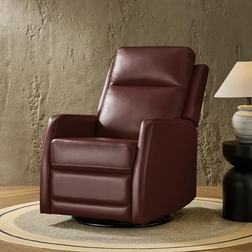 HULALA HOME Recliner Chair Set of 2 Reading Chair, Leather Recliner Rocking 360 Degree Swivel Chair, Wingback Armchair Theater Seating Lounge Sofa for Living Room Bedroom
