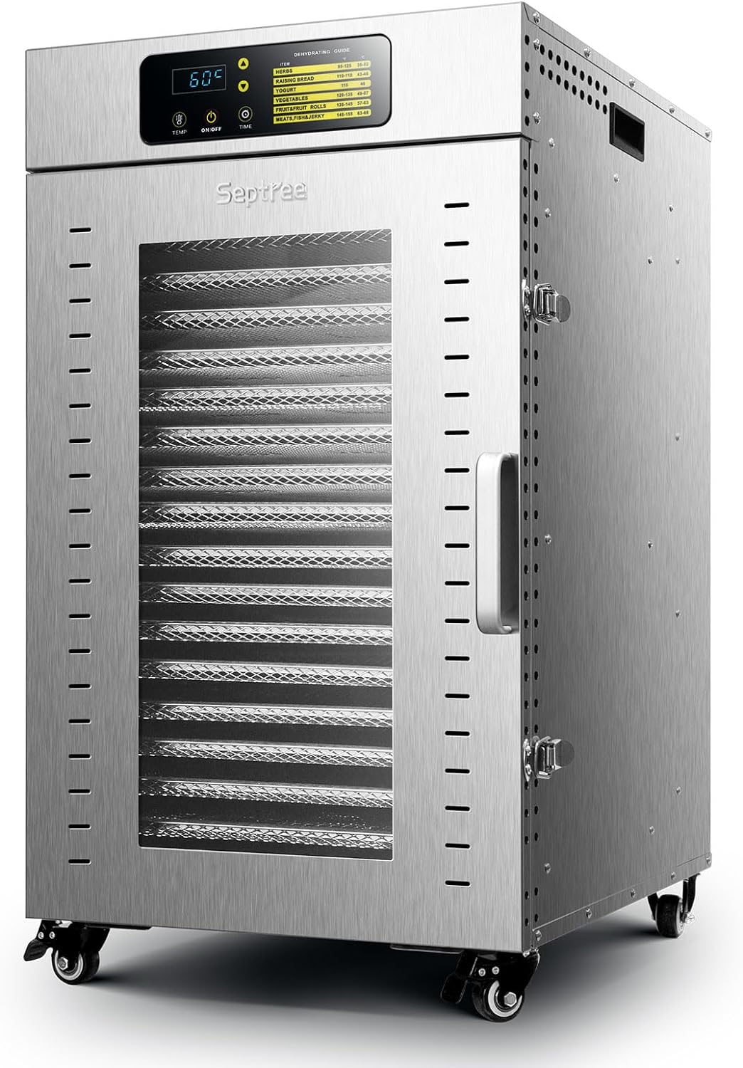 Commercial Food Dehydrator 18 Trays, 1500W Large Capacity Food Dryer Machine for Jerky, Meat, Fruit, Herbs, Stainless Steel Industrial Dehydrater Adjustable Timer& Temperature Control