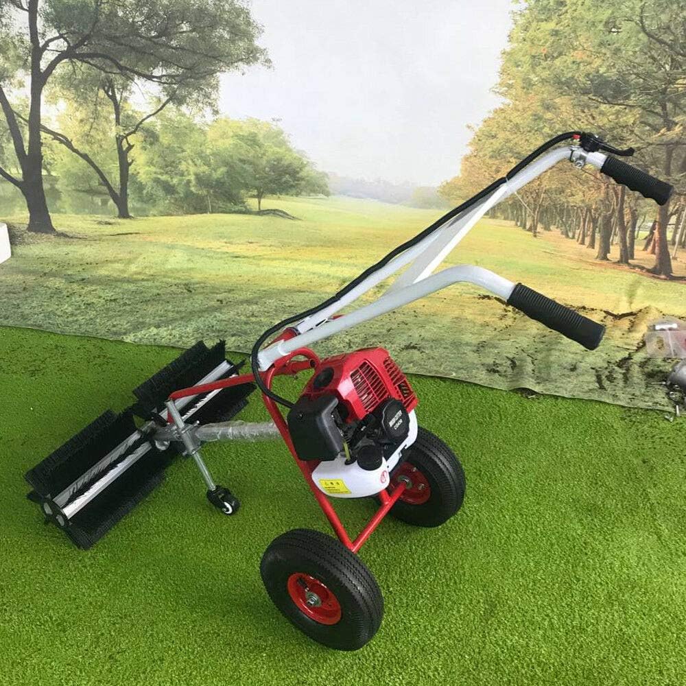 DIFU 1.7HP 2 Stroke 43cc Gas Power Handheld WalkBehind Sweeper Broom Cleaning Driveway Turf Grass Walkway, 1.25 kW, USA Stock