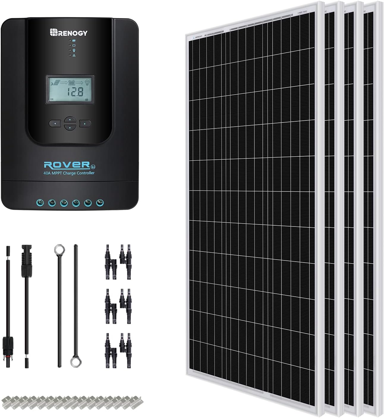 Renogy 400 Watt 12 Volt Monocrystalline Solar Starter Kit with Wanderer