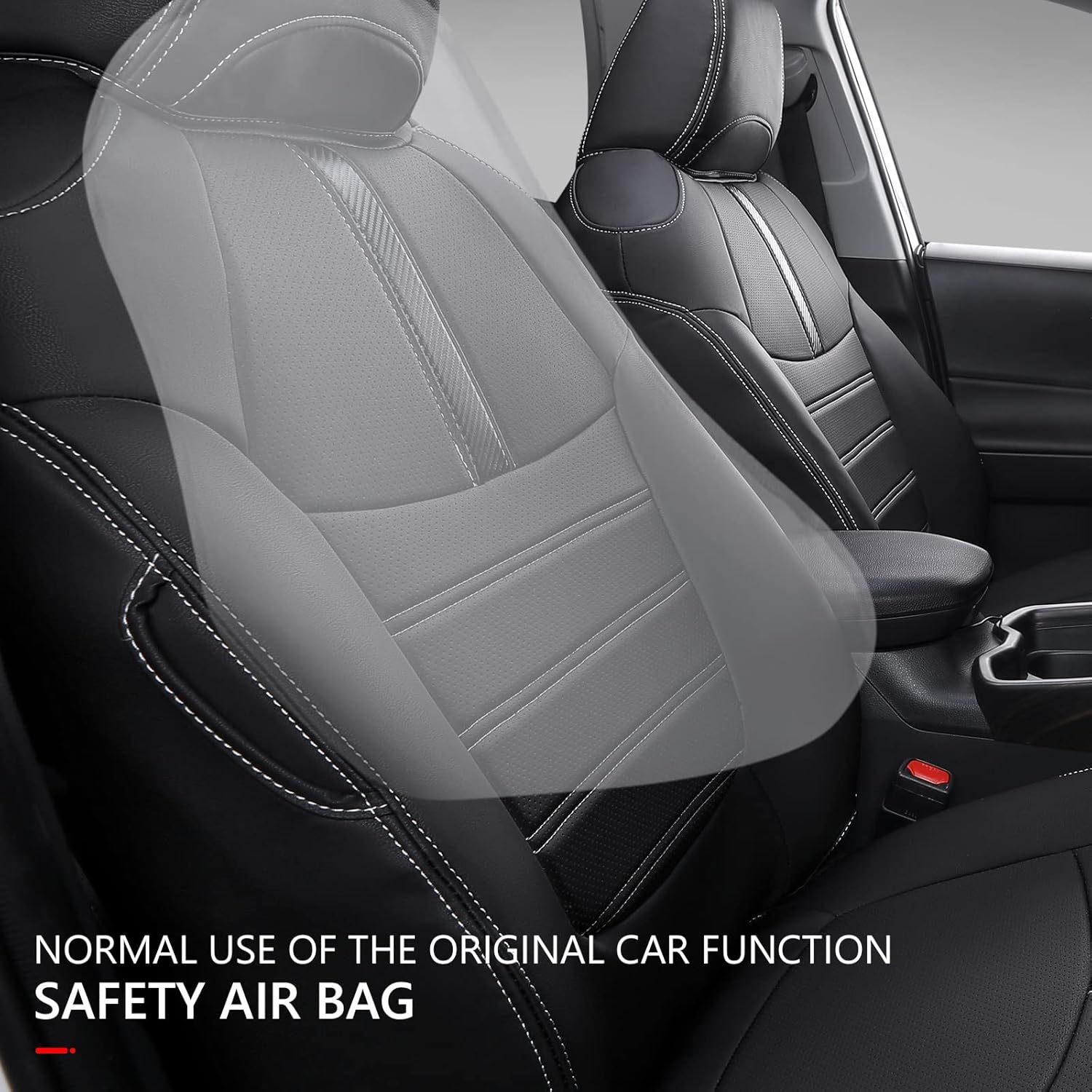 Xipoo Fit Toyota RAV4 Seat Covers Front and Rear PU Leather Seat Covers for Toyota Rav4 2019 2020 2021 2022 Accessories (2019-2022 RAV4(Not for Adventure and TRD-Off Road), Black)