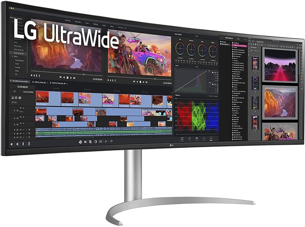 LG 49WQ95C-W 49 inch 32:9 UltraWide Dual QHD Nano IPS Curved Monitor (Renewed)