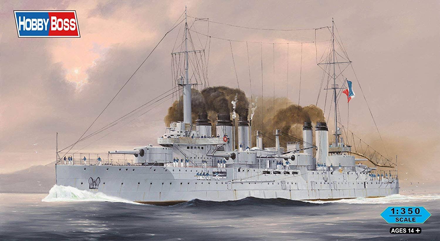 Hobby Boss French Navy Pre-Dreadnought Battleship Danton Model Kit (1/350 Scale)