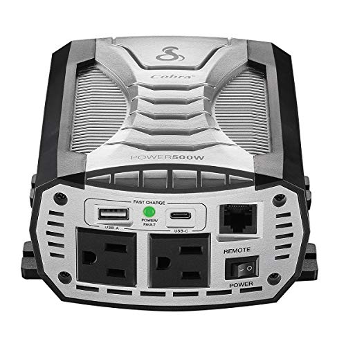Cobra PRO 2500W Professional Grade Power Inverter, Portable – 2500-Watt Car Charger, 4 Grounded AC Outlets, 2 Fast Charge USB Ports and Remote Controller (CPIALCDG1) Compatible