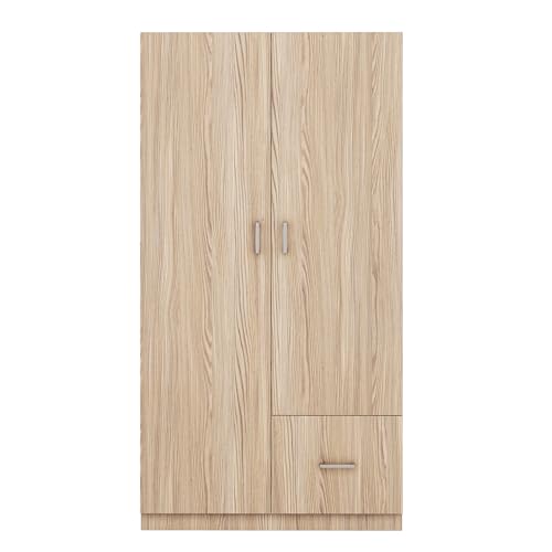 3 Door Wardrobe with Mirror, Armoire with Hanging Rod and 3 Fixed Shelves,Storage Cabinet Closet armoires and wardrobes (3 Door Wardrobe with Mirror+White)