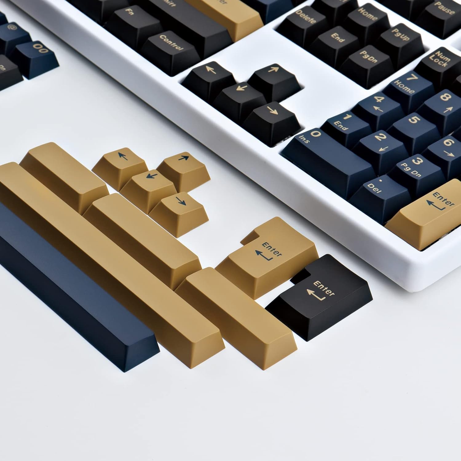 Keycaps 171 Keys Blue Samurai Custom Keycaps Doubleshot ABS Keycap Set Cherry Profile for Cherry Gateron MX Switches Mechanical Keyboard US and UK Layouts