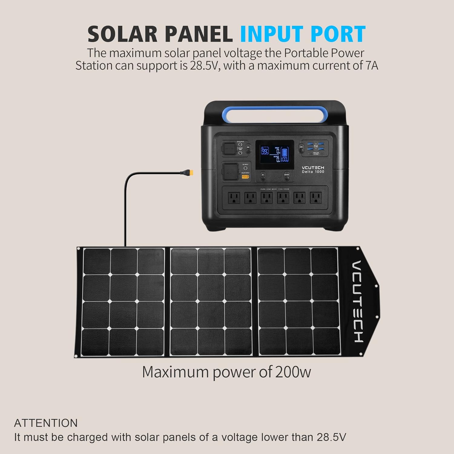 Portable Power Station 1000W, 1228WH Capacity LiFePO4 Battery, Support Up to 15 Device, Power Equipment, Solar Generator Charge 0-90% In 2 Hours, Backup Battery Power Supply Kit for Outdoors, Camping, Travel, Off-Grid, Emergency by VCUTECH