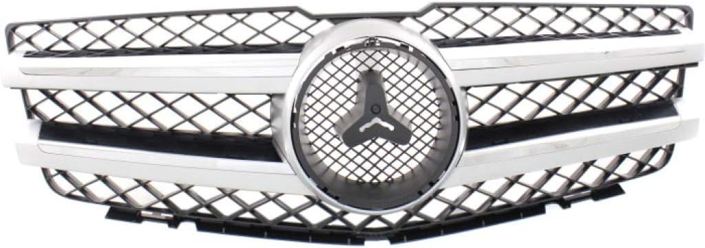 For Mercedes-Benz GLK350 Grille Assembly 2010 11 12 13 14 2015 | Black Shell & Insert | w/Chrome Molding | w/Aluminum Trim | Plastic | CAPA Certified | MB1200161 | 20488008839776