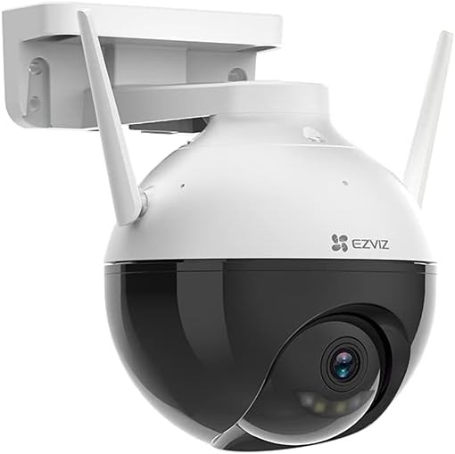 EZVIZ Security Camera Outdoor, 4MP WiFi Camera Pan/Tilt, 360° Visual Coverage, IP65 Waterproof, Color Night Vision, AI-Powered Person Detection, Two-Way Talk, Support MicroSD Card up to 256GB | C8W