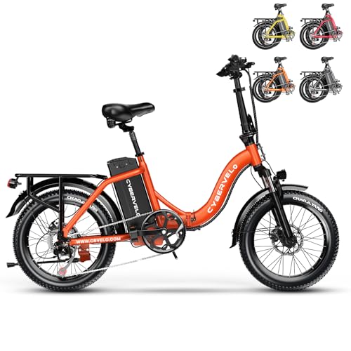 1000W Folding Electric Bike, 48V 20.8AH Large Removable Battery E-Bike, 30+MPH, 80 Miles Max Range, 20" Fat Tire Electric Bike for Adults, Adult Electric Bicycles for Commute
