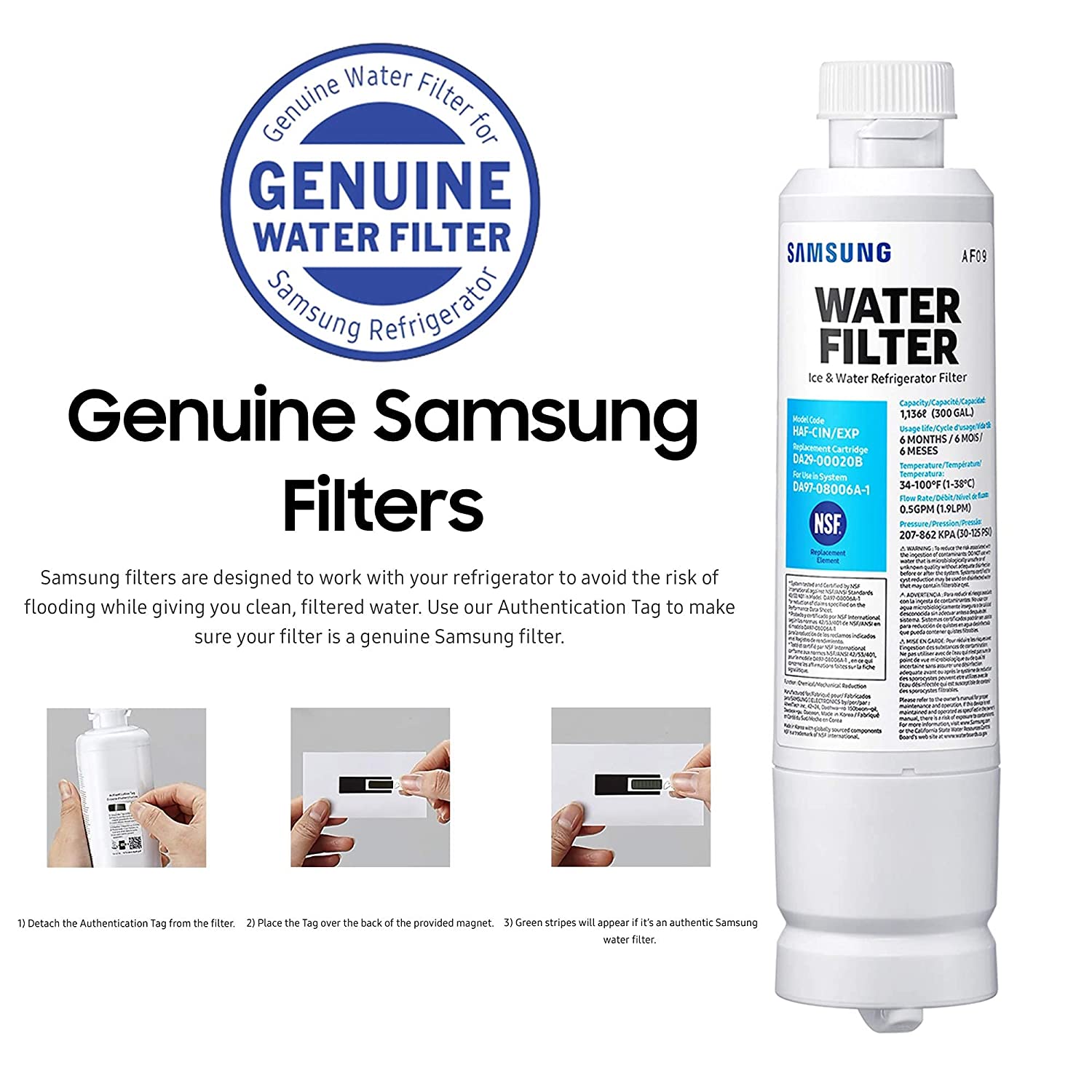 Replacement Water Filter for Samsung DA-97-08006A Refrigerator Water Filter