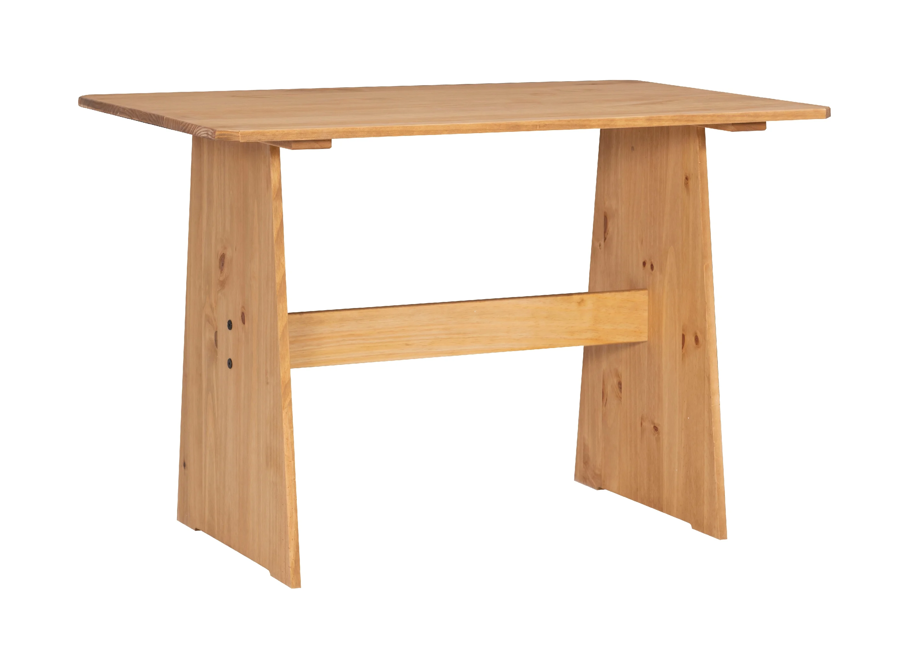 Linon Wickford Corner Dining Breakfast Nook Set with Storage, Table, and Bench, Seats 5-6, Natural Finish