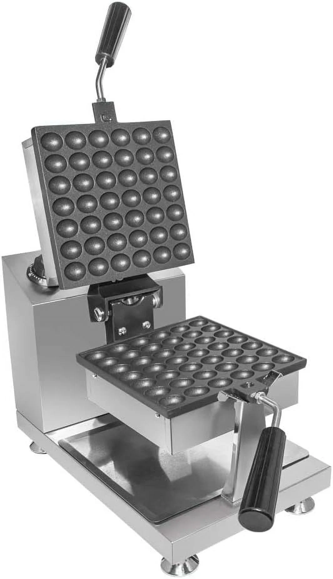 Bubble Waffle Maker | Stainless Steel Square Shaped Egg Waffle Iron With Manual Thermostat | Nonstick Coating | 1 Large Hong Kong Waffle | 110V | 1300W