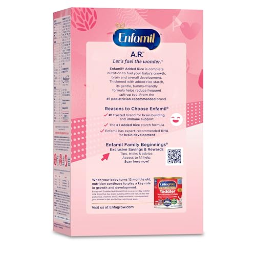 Enfamil A.R. Baby Formula, Added Rice Starch Formula to Reduce Reflux & Spit-Up, DHA for Brain Development, Probiotics to Support Digestive & Immune Health, Baby Milk, 30.4 Oz Box, 4 Count