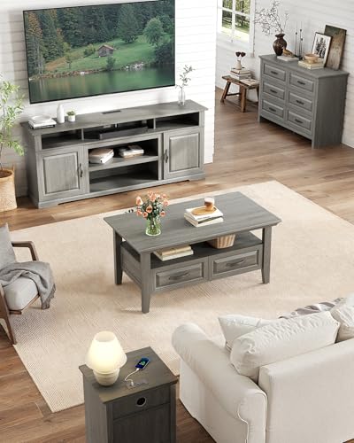 Marsail Lift Top Coffee Table with Open & Hidden Storage, Modern Fluted Coffee Table with Smooth Lift Mechanism, Sturdy Space-Saving Center Table for Home Living Room, Office, Natural Oak