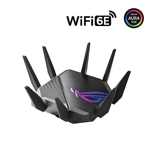 ASUS ROG Rapture WiFi 6E Gaming Router (GT-AXE16000) - Quad-Band, 6 GHz Ready, Dual 10G Ports, 2.5G WAN Port, AiMesh Support, Triple-level Game Acceleration, Lifetime Internet Security, Instant Guard