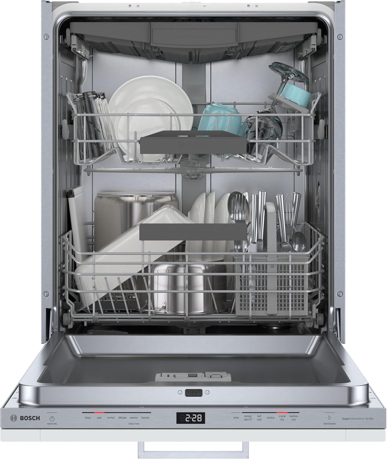 Bosch SHX78CM5N 800 Series 24 Inch Smart Built-In Bar Handle Dishwasher