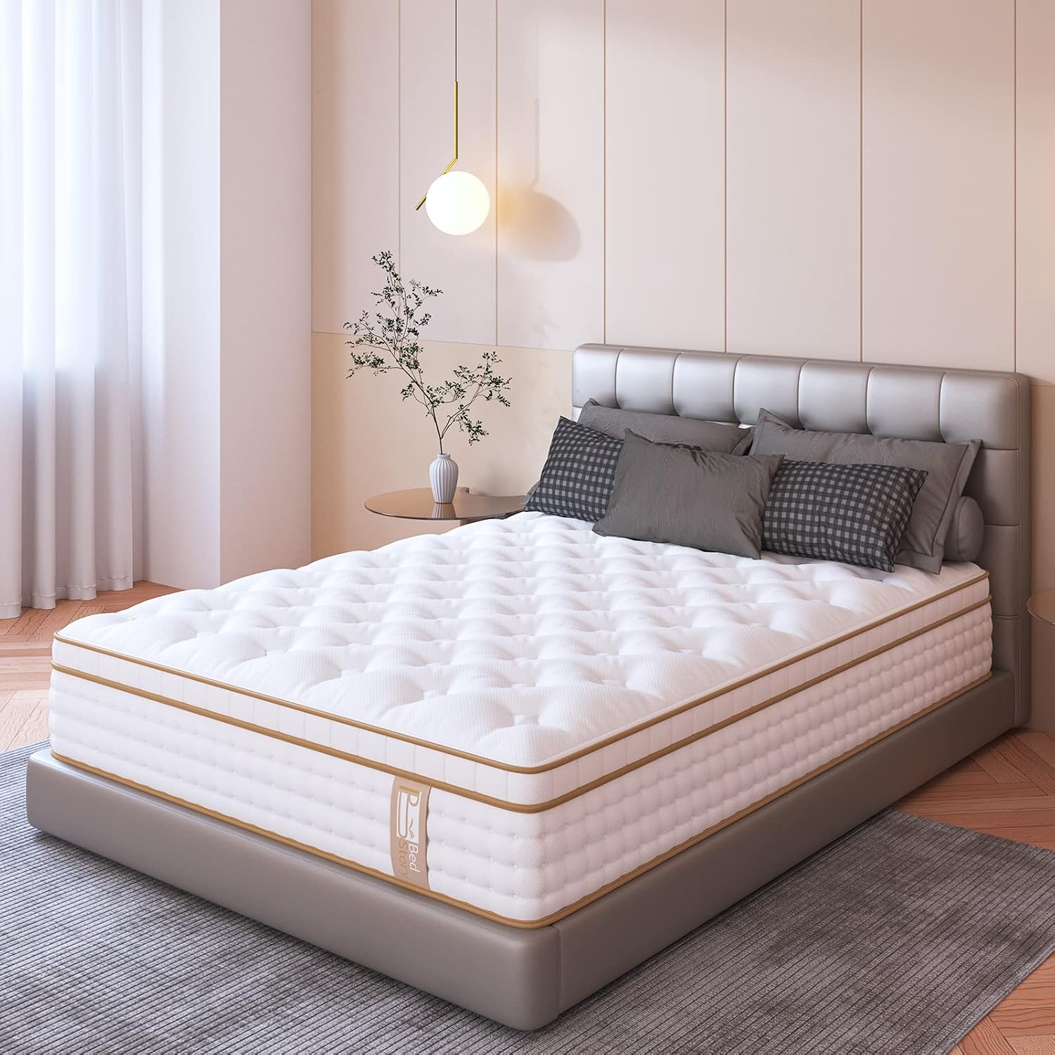 BedStory 12 Inch Queen Mattress, [Ultra-Durable] Gel Fresh Memory Foam and Innerspring Mattress in a Box, Low Motion Transfer, Comfortable and Quiet Sleep Mattresses, and Pressure Relief, Made in USA